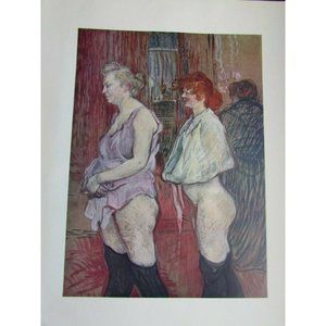 Toulouse Lautrec Print La Visite Rue des Moulins Vintage 32086